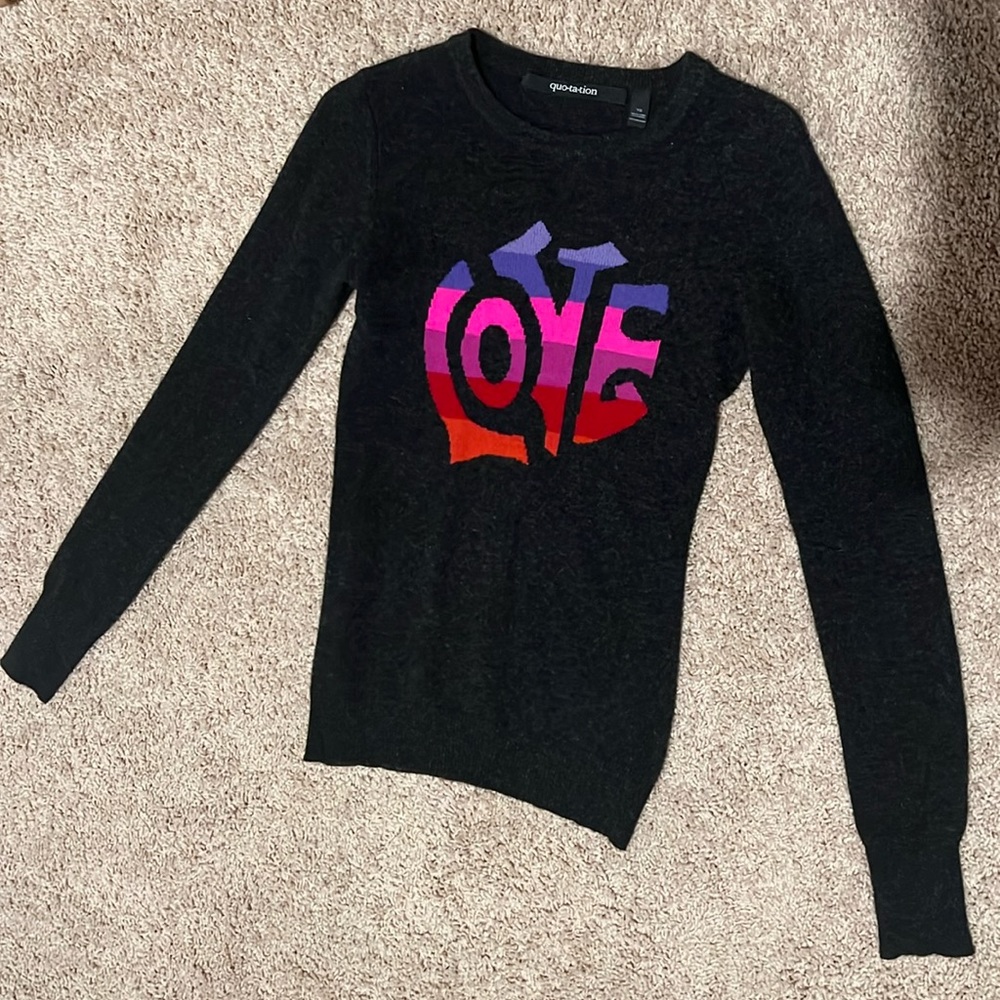 Quotation sweater, 100% pure cashmere. In perfect condition. Only worn twice!